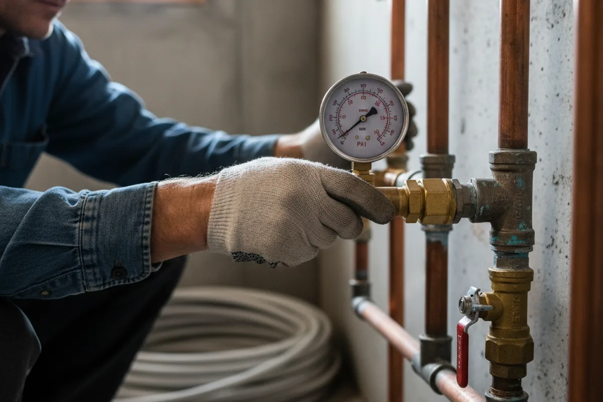 Pressure testing a repaired line during Water Line Repair in Appling